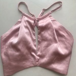 Pastel pink silk crop